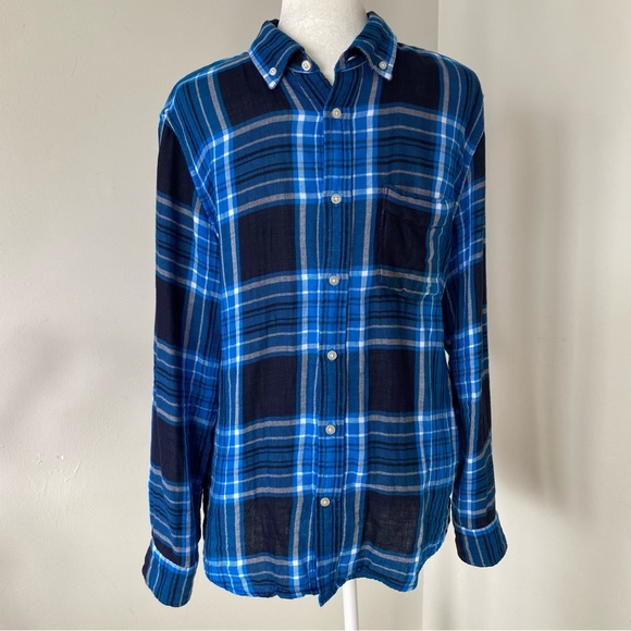 Banana Republic Blue Casual Button Down Shirt - Picture 1 of 8